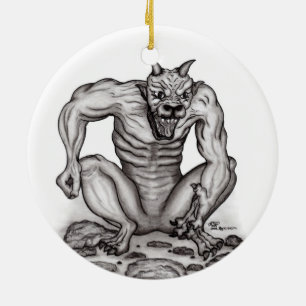 Mix-creature - Troll, Golem and Devil Ceramic Tree Decoration
