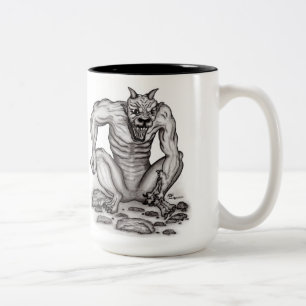 Mix-creature - Troll, Golem and Devil Two-Tone Coffee Mug