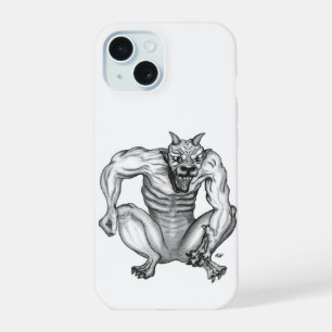 Mix-Creature Troll Golem Devil , Black and White iPhone 15 Case