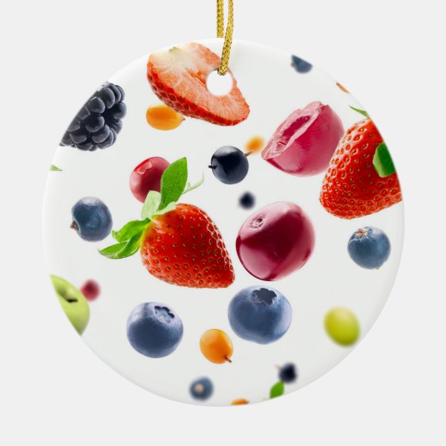 Mix Fruits Ceramic Ornament (Front)