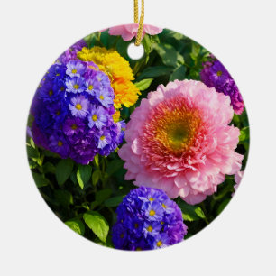 Mix of Flowers Ceramic Ornament