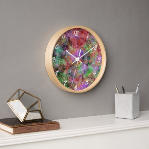 Mix of Pastel Colours in swirls with Squiggle Line Clock