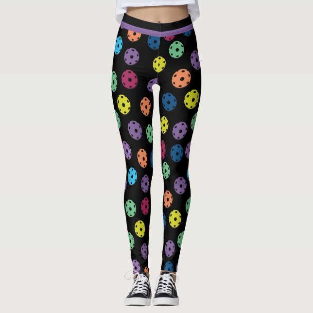 Mix of pickleballs 2 (small tile size) leggings (Front)