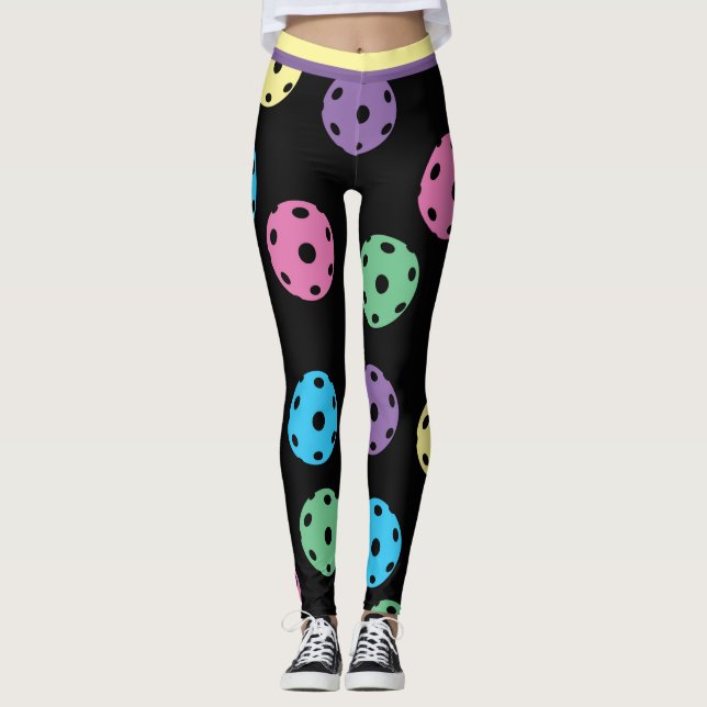 Mix of pickleballs 4 (XL tile size) Leggings (Front)