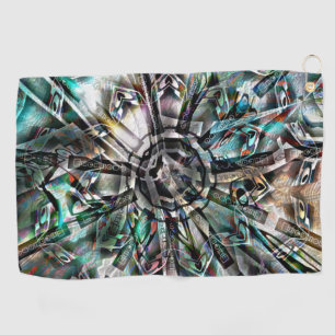 Mix of silhouette & graphic art with trippy pinch golf towel