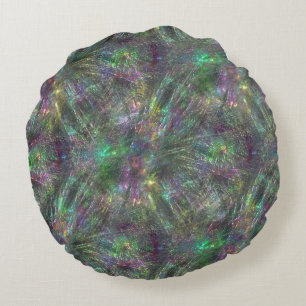 Mix of textured rough, scratches and matte bright round cushion