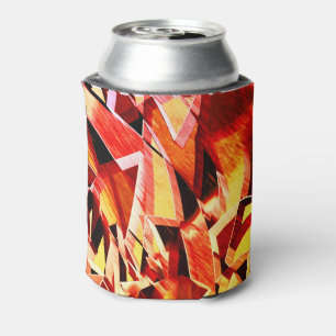 Mix of yellowing with dark red, strong streaked can cooler