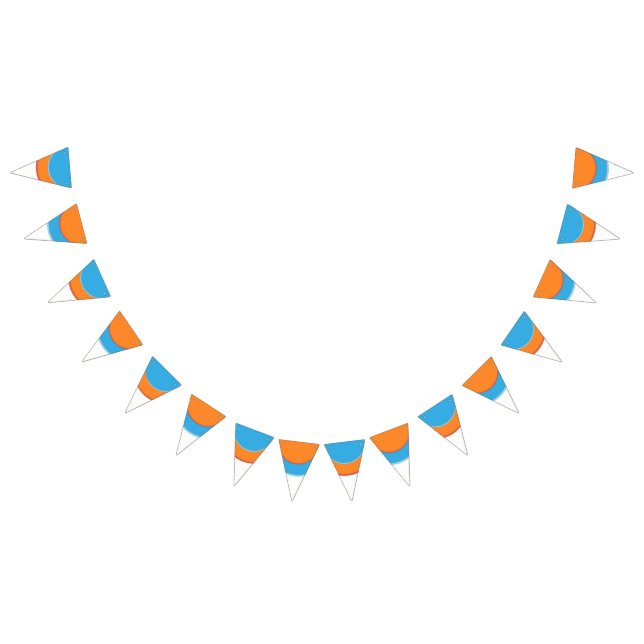 Mix Orange In Blue Dots Bunting (All)