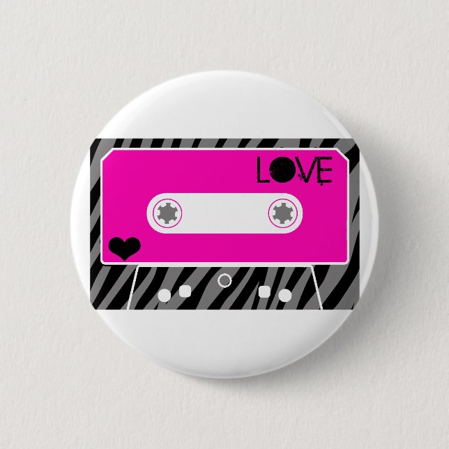 Mix Tape Love 6 Cm Round Badge (Front)