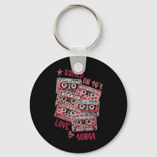 Mix Tape Love Songs 90's Music Cette Valentine Ret Key Ring