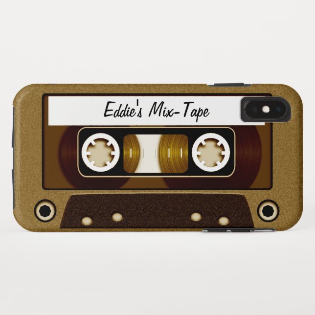 Mix Tape Personalised Gold Case-Mate iPhone Case (Back (Horizontal))