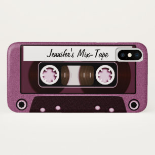 Mix Tape Personalised Pink iPhone X Case