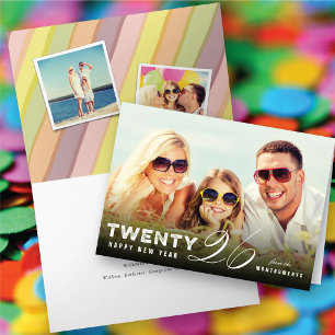 Mix Typography 2026 Simple Modern New Year Photo Holiday Card