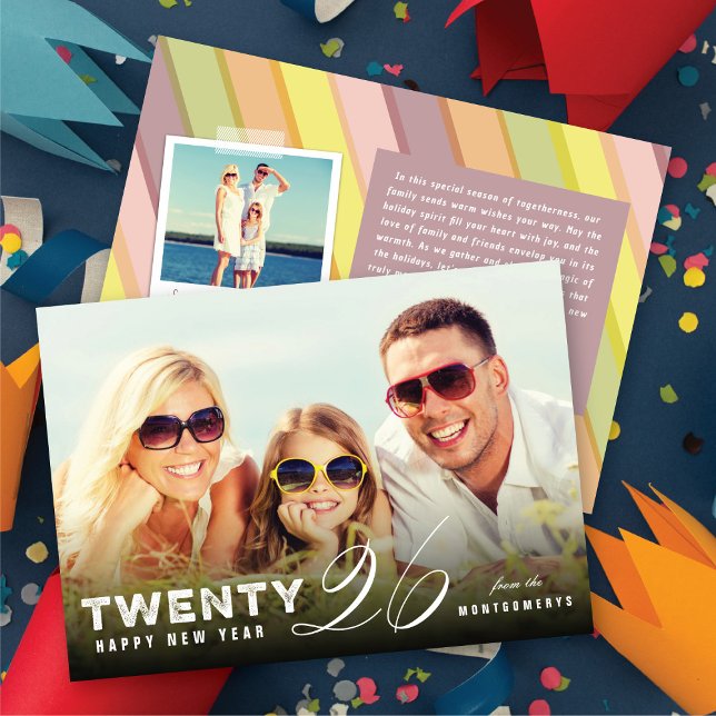 Mix Typography 2026 Simple Modern New Year Photo Holiday Card (Mix Typography 2026 Simple Modern New Year Photo Holiday Card @ fat_fa_tin)