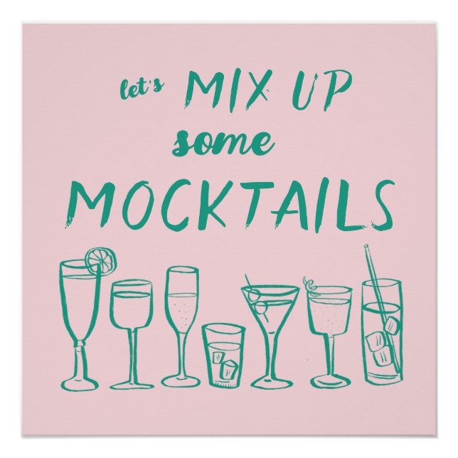 MIX UP MOCKTAILS Custom Bar Kitchen Art Poster (Front)