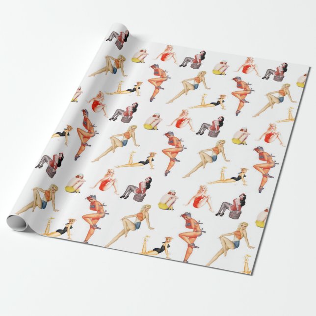 Mix up those Pin Up Girls 2 Wrapping Paper (Unrolled)