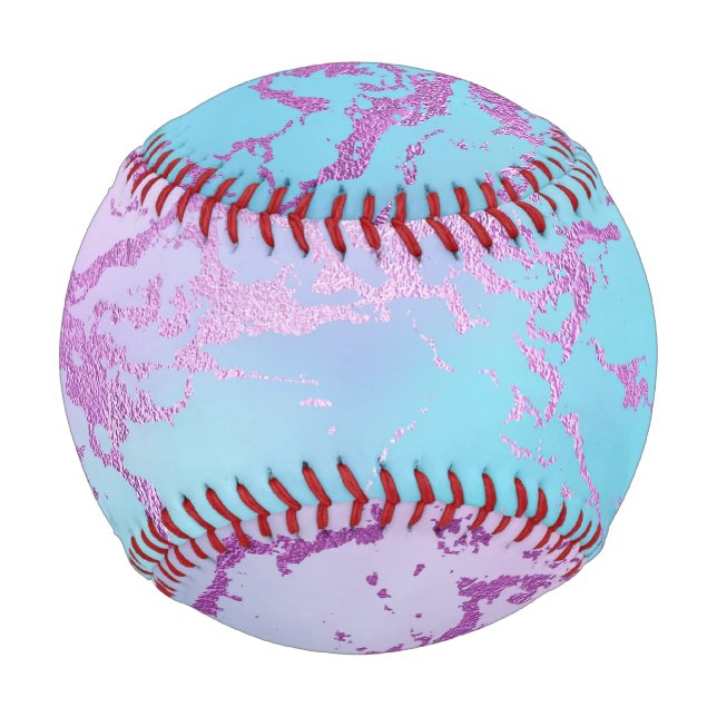 Mixed Abstract Watercolor Sparkle Print Pattern Baseball (Front)