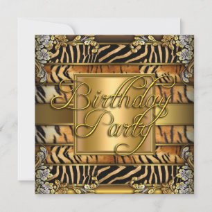 Mixed Animal Print Woman's Birthday Party Invitation