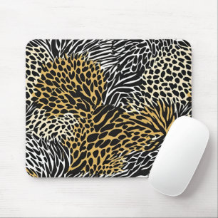 Mixed Animal Print Zebra Leopard Tiger Mixed Print Mouse Pad