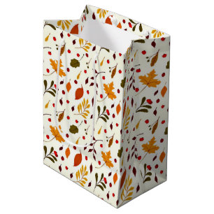 Mixed autumn leaves medium gift bag