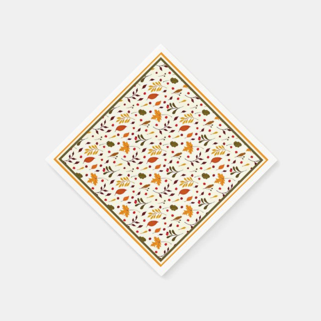 Mixed autumn leaves napkin (Corner)
