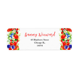 Mixed Berries and Foliage Baby Shower Return Address Label