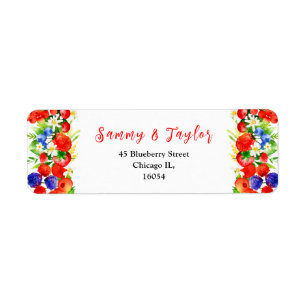 Mixed Berries and Foliage Wedding Return Address Label