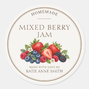 Mixed Berry Jam Personalised Jar Labels