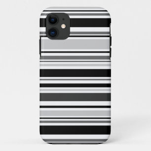 Mixed Black, Grey, White Lines iPhone 11 Case