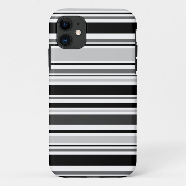 Mixed Black, Grey, White Lines Case-Mate iPhone Case (Back)