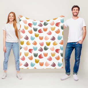 Mixed Boho Flowers  Fleece Blanket