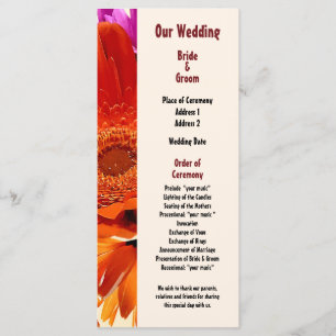 Mixed Bouquet With Daisy and Mums Wedding Program