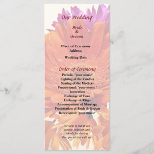 Mixed Bouquet With Daisy and Mums Wedding Program