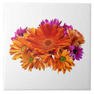Mixed Bouquet With Gerbera Daisy and Mums Tile