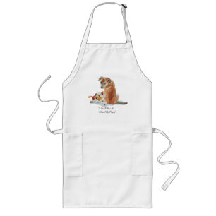 mixed breed cute brown puppy dog long apron