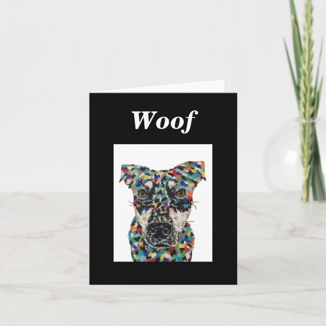 Mixed Breed Dog Blank Note Card (Front)