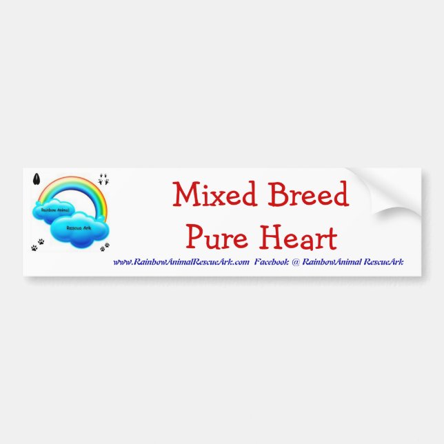 Mixed Breed Pure Heart Bumper Sticker (Front)