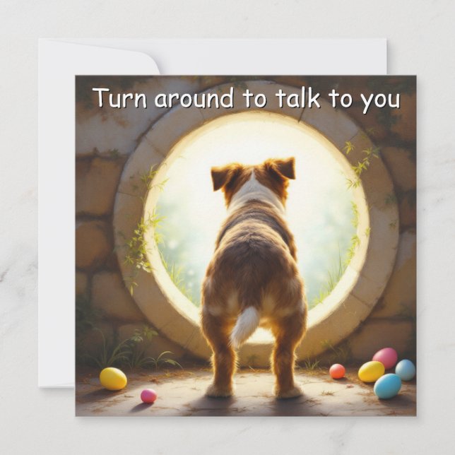 Mixed Breeds dog - Easter Holiday Card (Front)