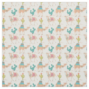 Mixed cactus and camel pattern fabric