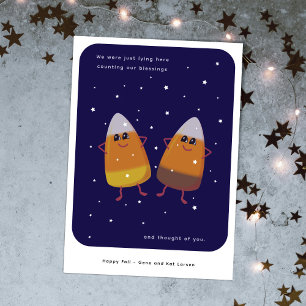 Mixed Candy Corn Duo "Counting Our Blessings" Fall Holiday Card