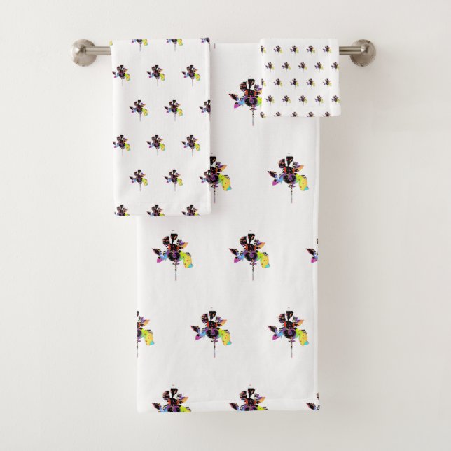 Mixed Chevron Geo Bath Towel Set (Insitu)