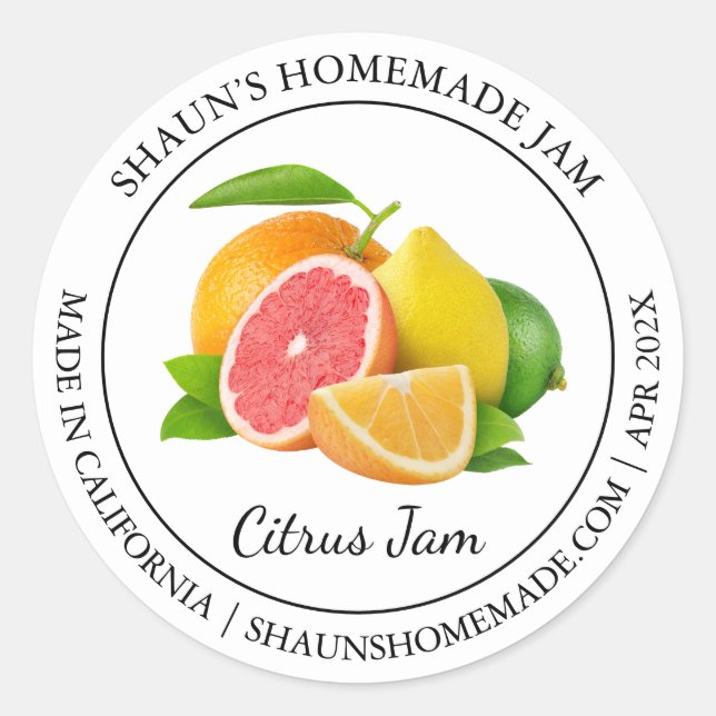 Mixed Citrus Jam Modern label (Front)