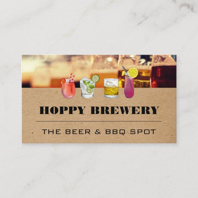 Mixed Cocktail Drinks | Brewery Business Card (Front)