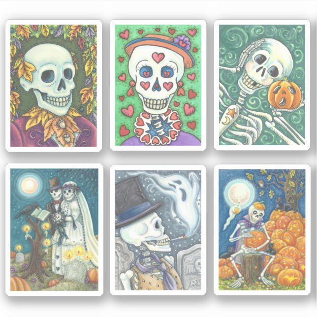 MIXED COLLECTION WHIMSY SKULL, SKELETON DEAD BRIDE (Front)