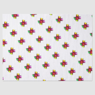 MIXED COLOR PATTERNS ON WHITE BACKGROUND TISSUE PAPER