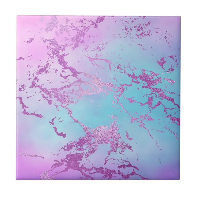 Mixed Colour Abstract Watercolor Print Pattern Ceramic Tile (Front)