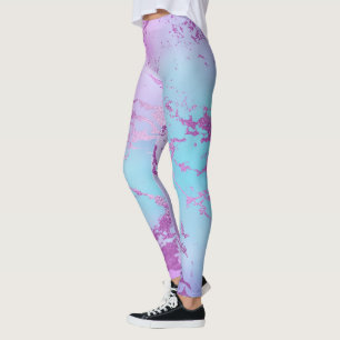 Mixed Colour Abstract Watercolor Print Pattern Leggings