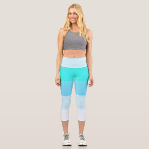 Mixed Colour Stripe Capri Leggings