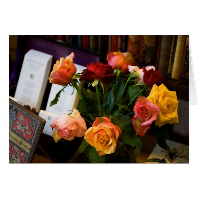 Mixed Colourful Roses Bouquet (Front Horizontal)