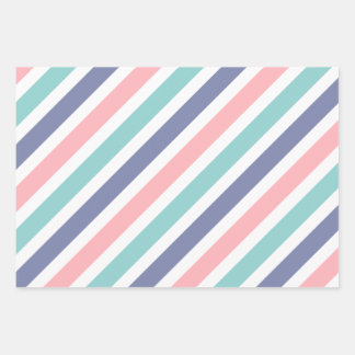 Mixed Colourful Stripes Pattern Wrapping Paper Sheet